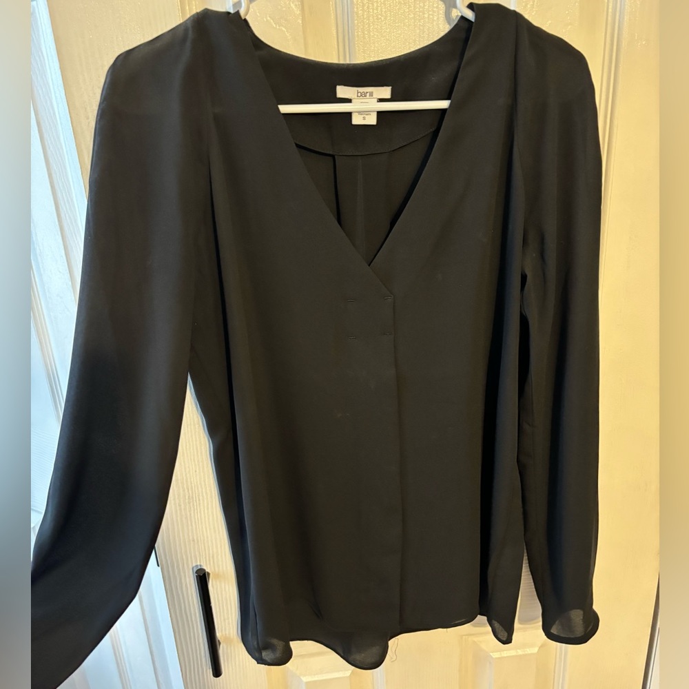 Bar III semi sheer black blouse